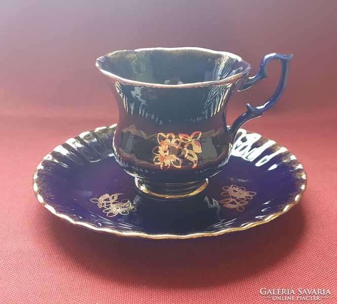 Cobalt blue gold German porcelain coffee tea set cup saucer plate