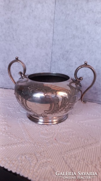 Old silver-plated metal sugar bowl, No. xx. From the first half.
