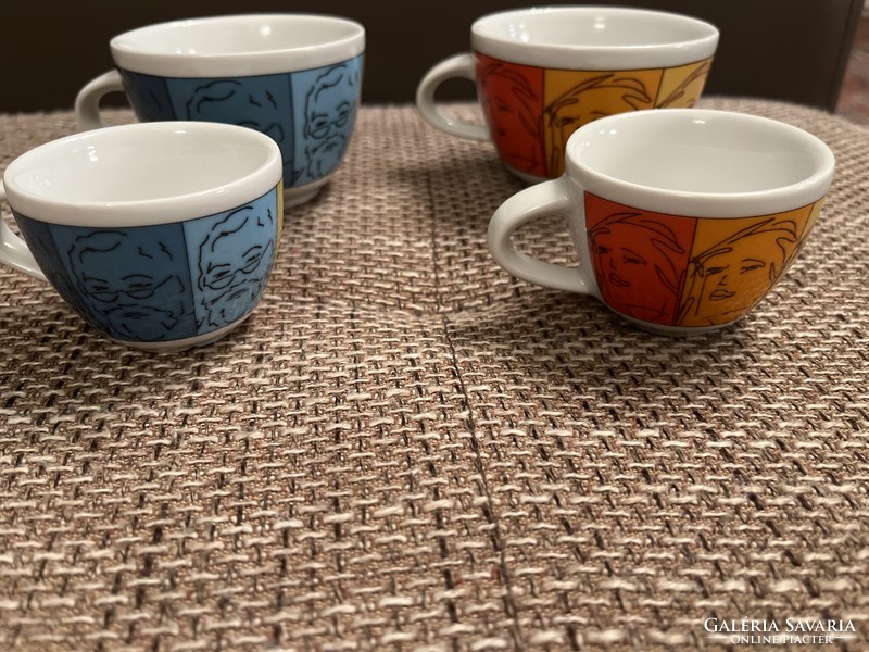 Limited edition saeco coffee cups, 2 pairs. People and coffee by janet hönig.