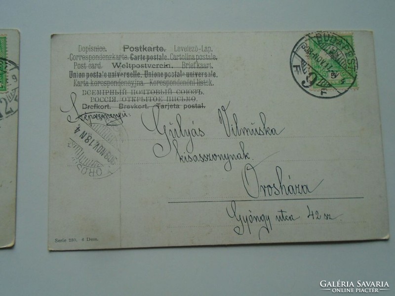 D200924 - 2 postcards - nature - goulash vilmuska - orosháza gyöngy utca 42.Sz. 1908