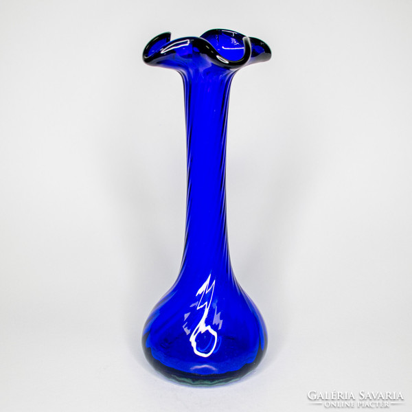 Twisted colored glass vase