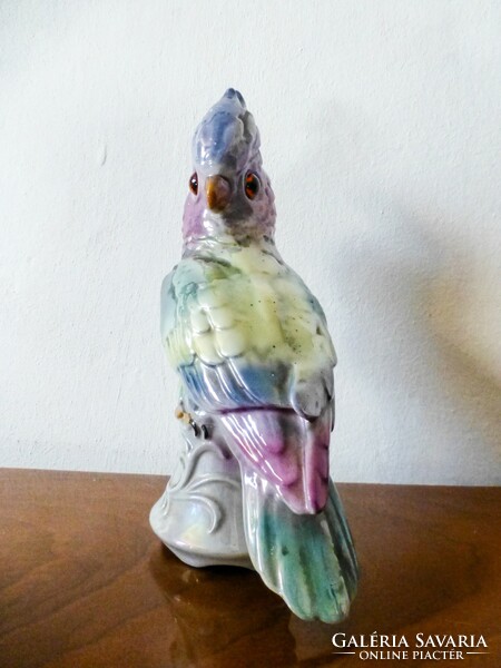 Antik német kakadu figura,lámpatest