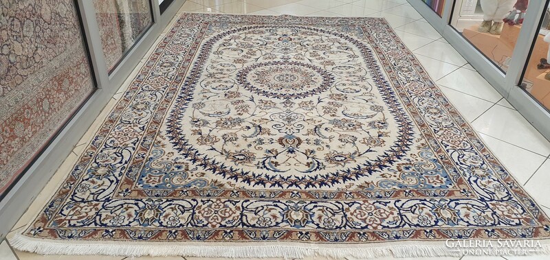Km59 fabulous Iranian nain silk contour hand-knotted wool Persian carpet 195x295cm free courier
