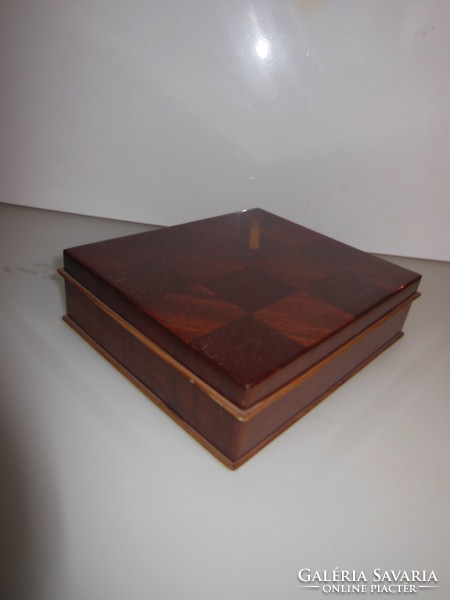 Box - wood - inlaid - 22 x 18.5 x 6 cm - old - Austrian - flawless