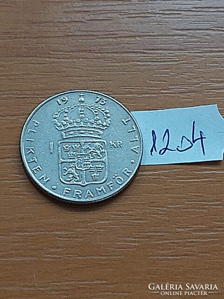 Sweden 1 kroner 1973 u gustaf vi adolf 1204