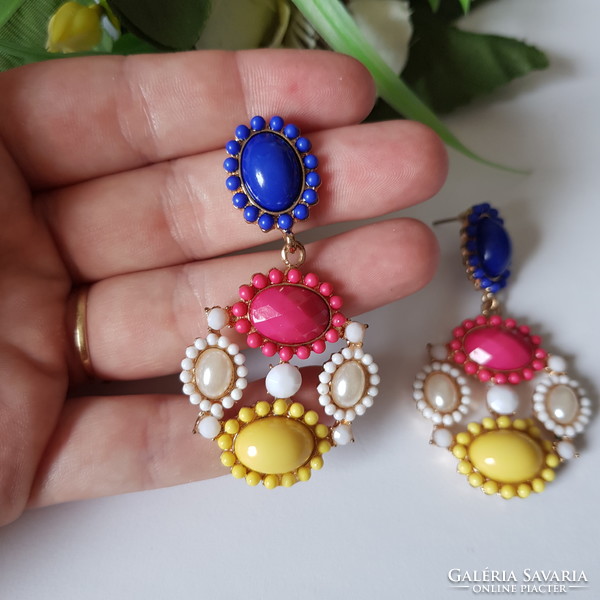 New, colorful, pearly, fun, bohemian bling earrings