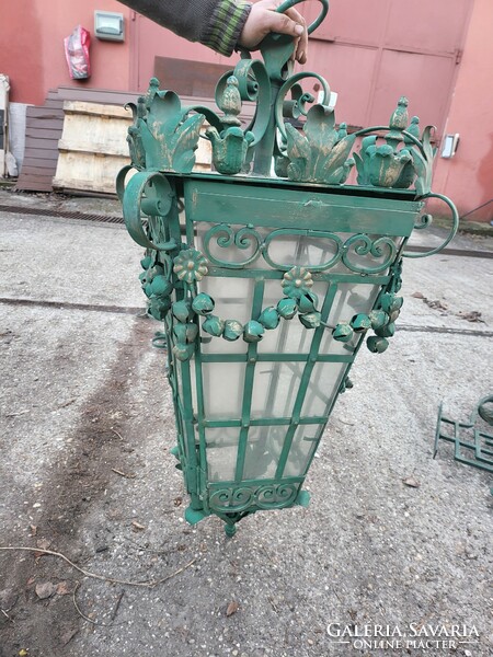 Huge wrought iron lantern, candelabra, wall lamp, lantern