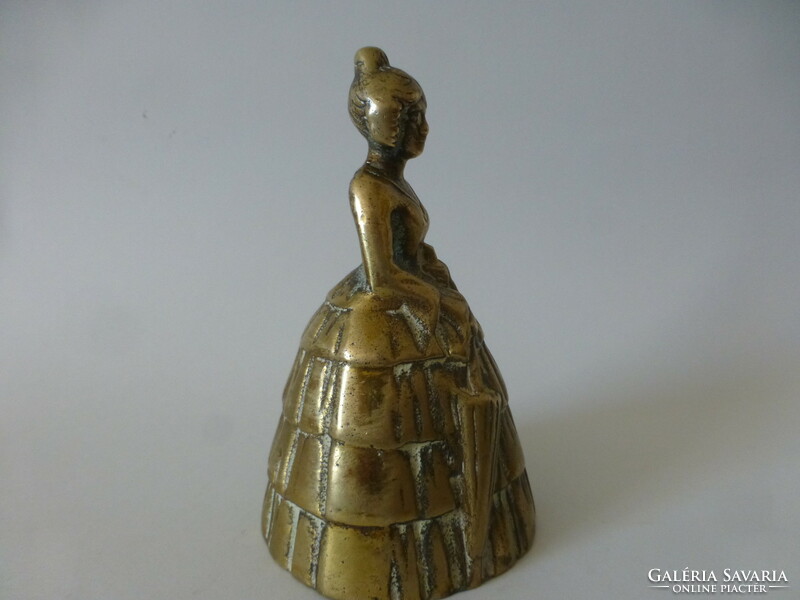 Antique brass servant bell. Victorian, girl-shaped