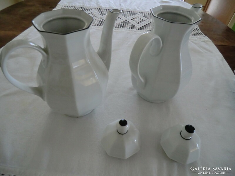 Porcelain jug in a pair with black solid decoration 1.3 l 25x20 cm wunsiedel German brand