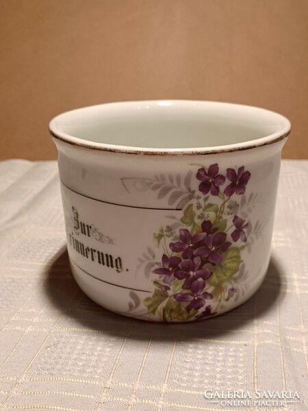 Old porcelain koma mug with violet pattern