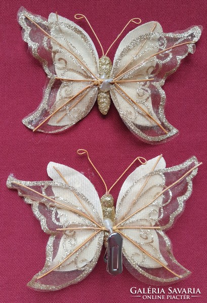 2db csipeszes húsvéti tavaszi őszi dekoráció pillangó csíptethető dísz kellék
