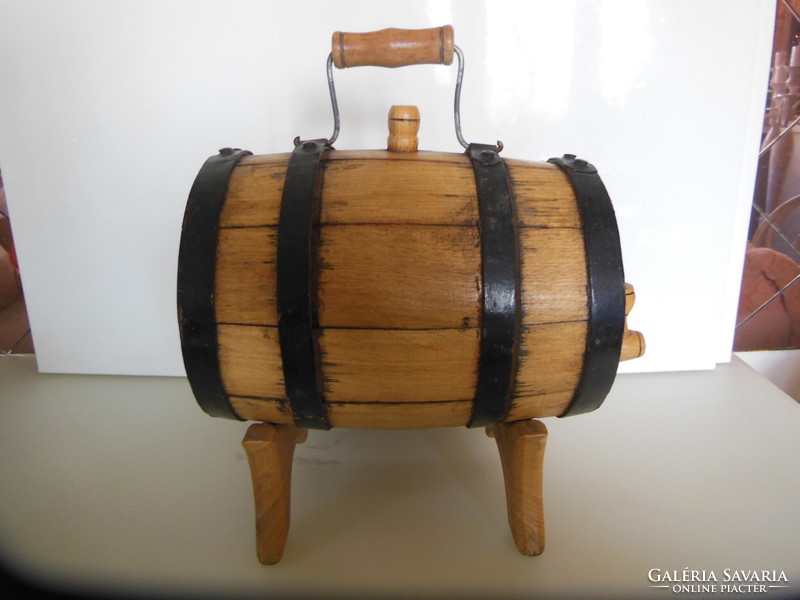 Barrel - 5 liters - oak - 4.5 kg - 32 x 28 x 28 cm + handle - 16 cm - old Austrian