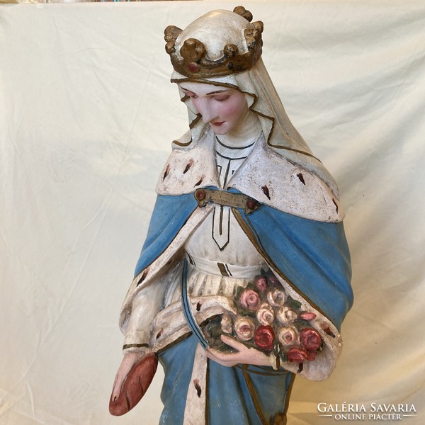 Nagy méretű Szent Erzsébet gipsz szobor