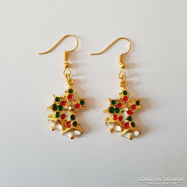 New, Christmas, bell-shaped bijou earrings