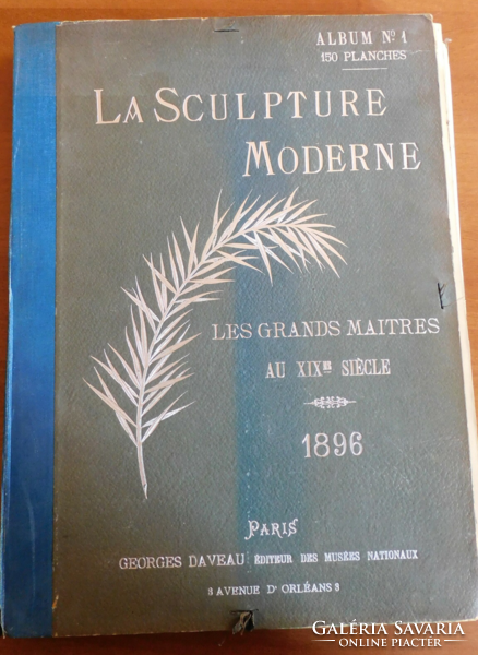 Antique, 1896 French album with 150 pieces of art - sculpture (la sculpture moderne)