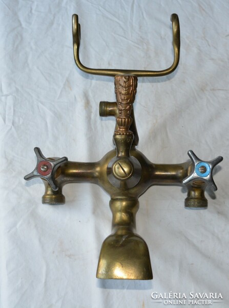 Art deco réz kád csaptelep zuhanytartóval antik sárgaréz fürdőszoba csap