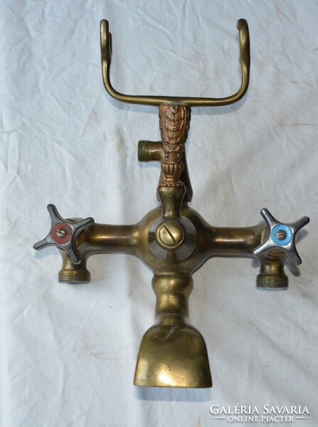 Art deco copper tub faucet with shower holder antique brass bathroom faucet