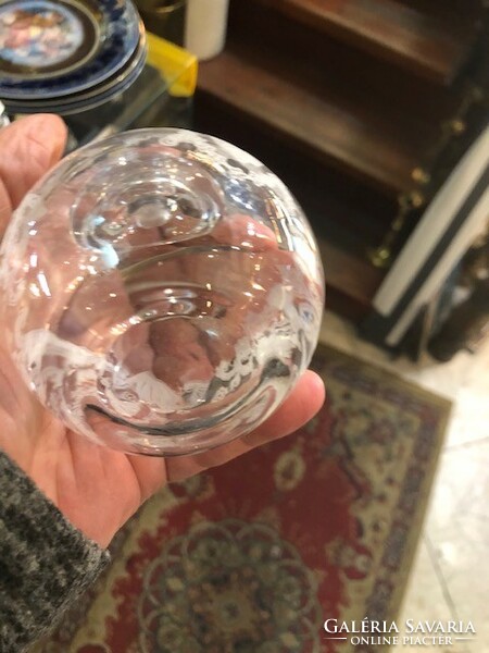 Parfümös üveg, kézzel festett, régi, 12 cm-es magasságú hibátlan.