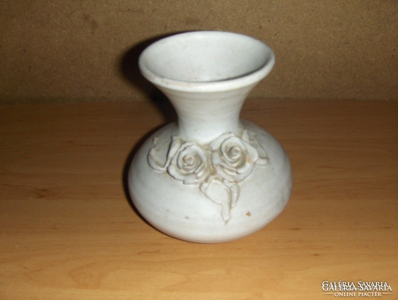 Rózsás kerámia váza, 11cm magas (12)