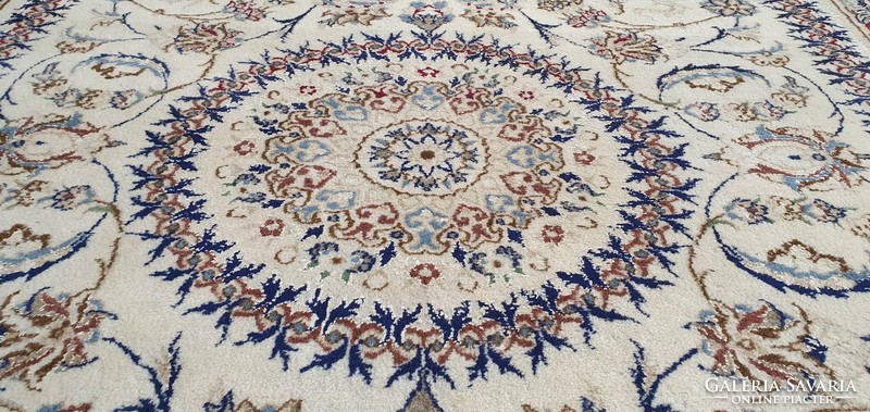 Km59 fabulous Iranian nain silk contour hand-knotted wool Persian carpet 195x295cm free courier