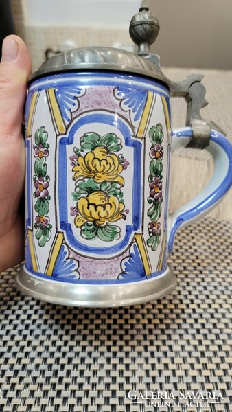 German porcelain cup with tin lid