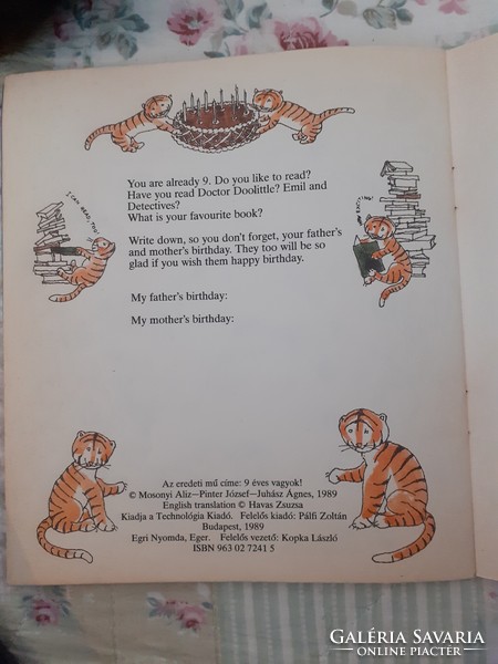 Mosonyi Alíz, Pintér József 9 éves vagyok! I am 9! 1989 két hibátlan kötet egyben