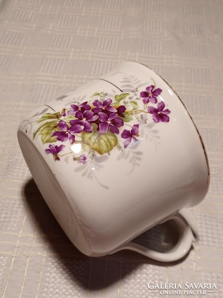 Old porcelain koma mug with violet pattern