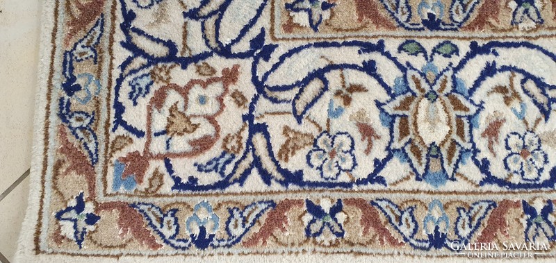 Km59 fabulous Iranian nain silk contour hand-knotted wool Persian carpet 195x295cm free courier