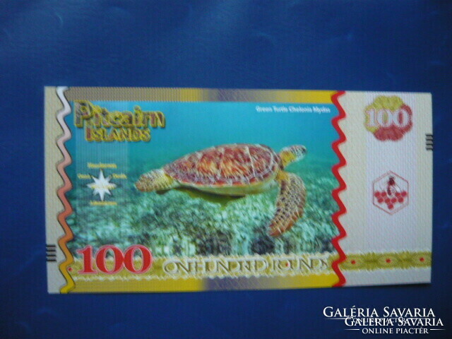 Pitcairn islands / pitcairn islands) 100 pounds / 100 pounds 2018 turtle rare fantasy paper money!