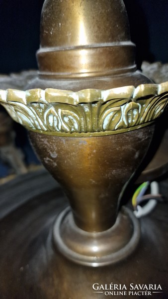 Copper, (bronze?) Chandelier. 8 Occupants