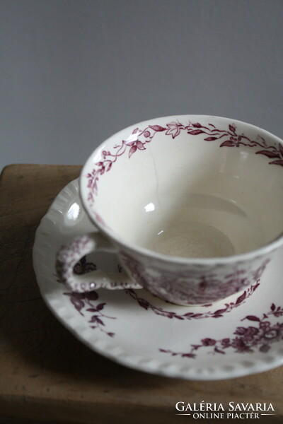 Mason's England Watteau lila angol fajansz csésze szett -ritka, kis hibával