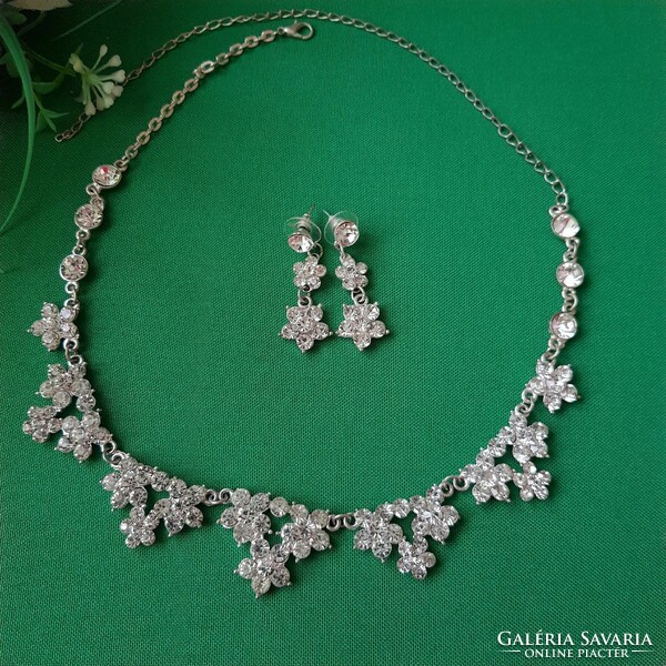 New bridal rhinestone jewelry set - necklace + earrings