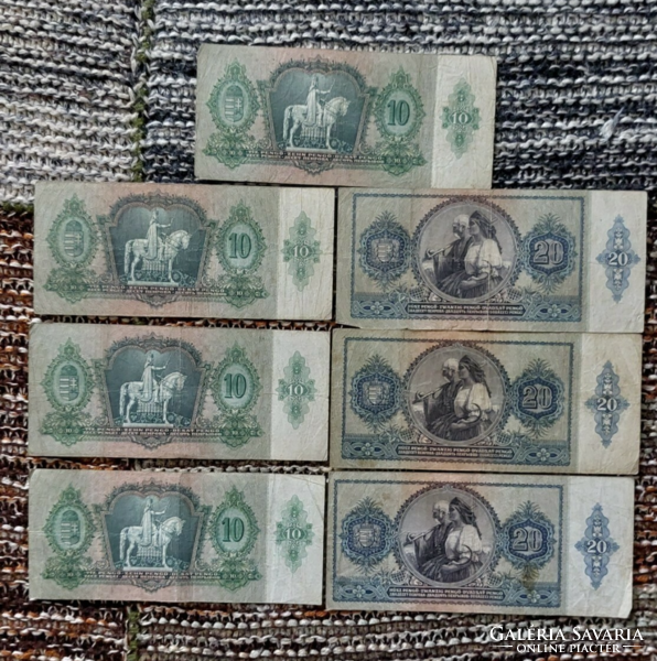 10, 20, pengő LOT,  1936-41!