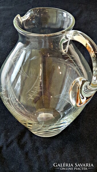 Old polished glass jug.