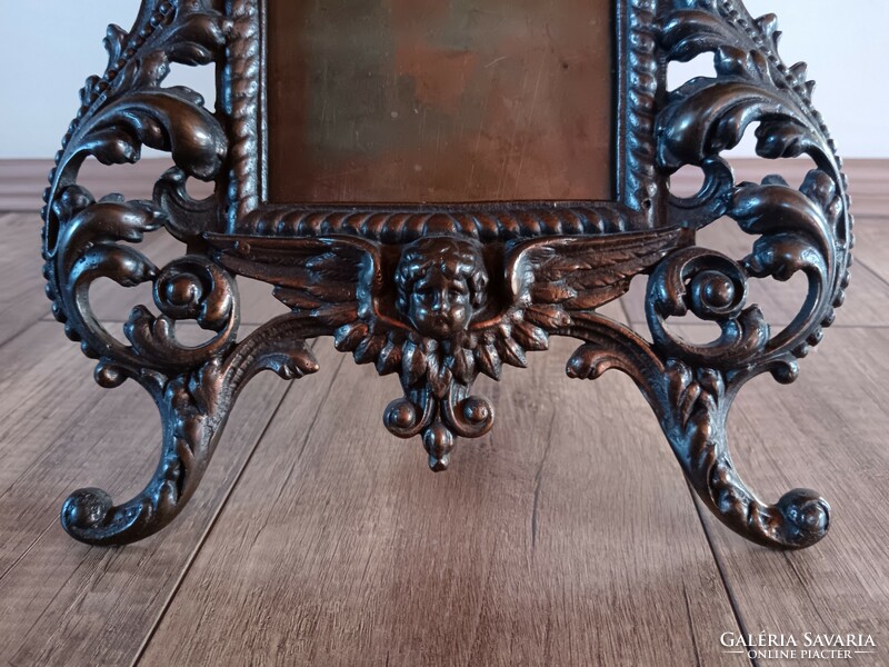 Antik barokk bronz asztali fényképtartó