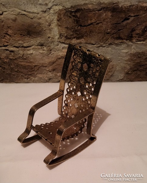 Brass miniature rocking chair