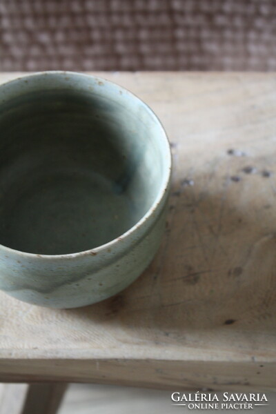 Japanese chawan ceramic green matte glazed cup - beautiful, flawless