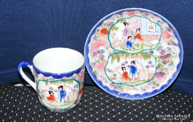 Geisha porcelain cup and saucer