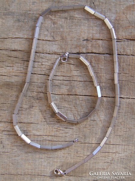 Silver bracelet and necklace set (220130)