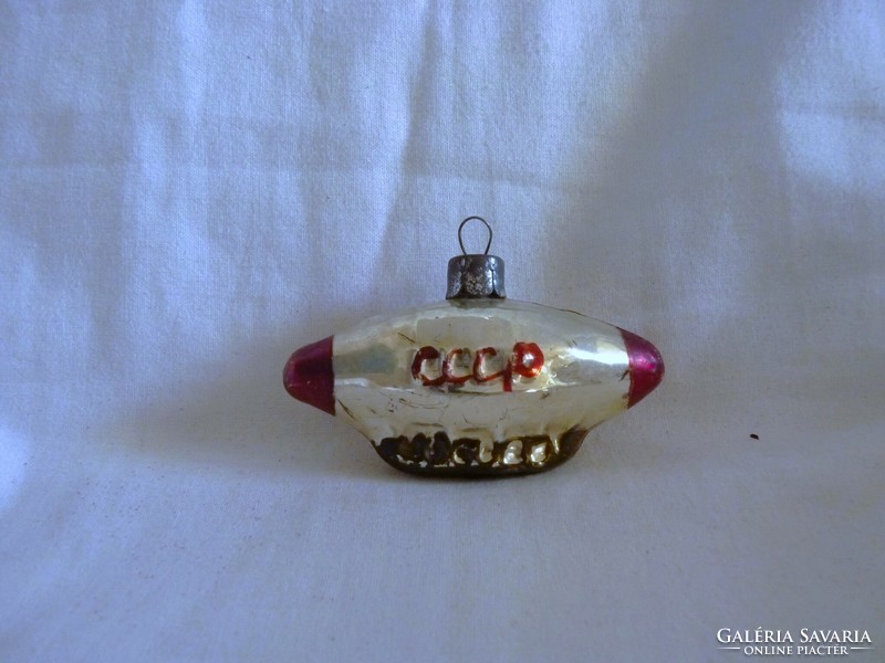 Old glass Christmas tree decoration - Soviet spaceship!