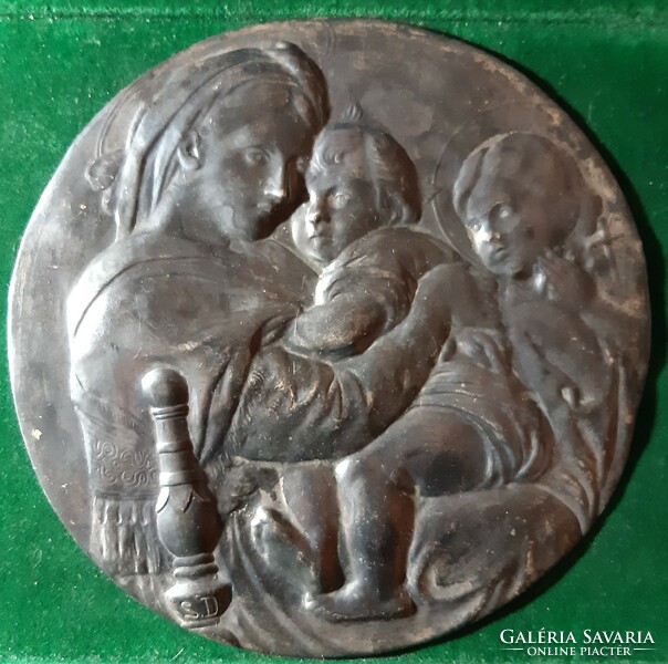 Starling decoration: madonna della sedia, plaque, relief, relief (1920)