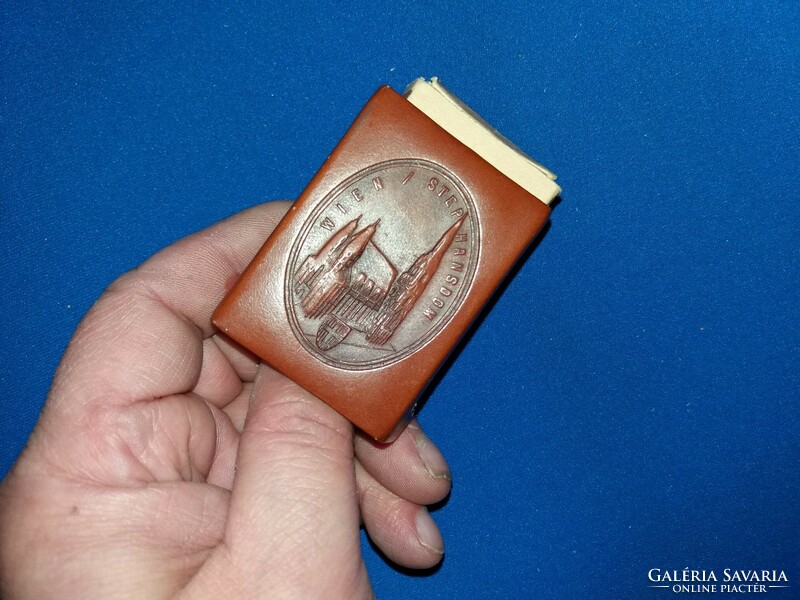 Old Austrian Vienna St. Stephen's Cathedral leatherwork match holder protective traveler memory according to pictures