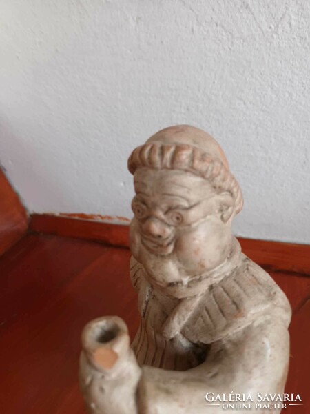 Drinking monk - rare ceramic figure - ceramic sculpture