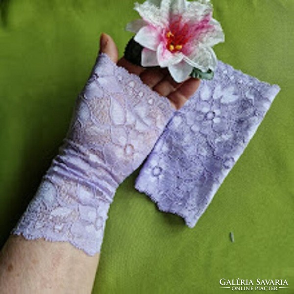 Wedding kty59 – 17cm sleeveless lavender purple lace gloves