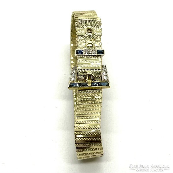 4337. Belt bracelet with diamonds and blue sapphires