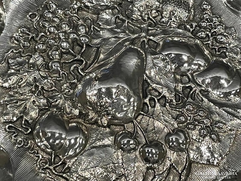Ezüst gyömölcsös tál eladó (668 g)