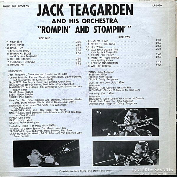 Jack Teagarden And His Orchestra - Rompin' and Stompin' (LP, Album)