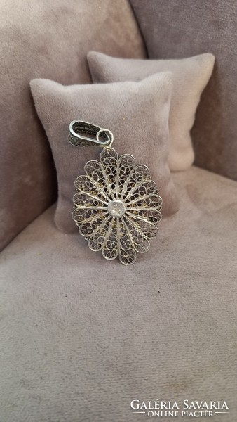 Antique filigree silver pendant