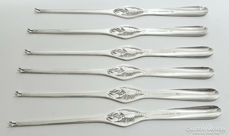 Silver-plated Grasoli lobster, crab or sushi fork (6 pieces)