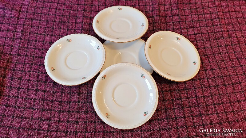Remains of Epiag royal, Czechoslovak porcelain coffee set. 5 Pcs. Cup, plate. 14 cm diameter.